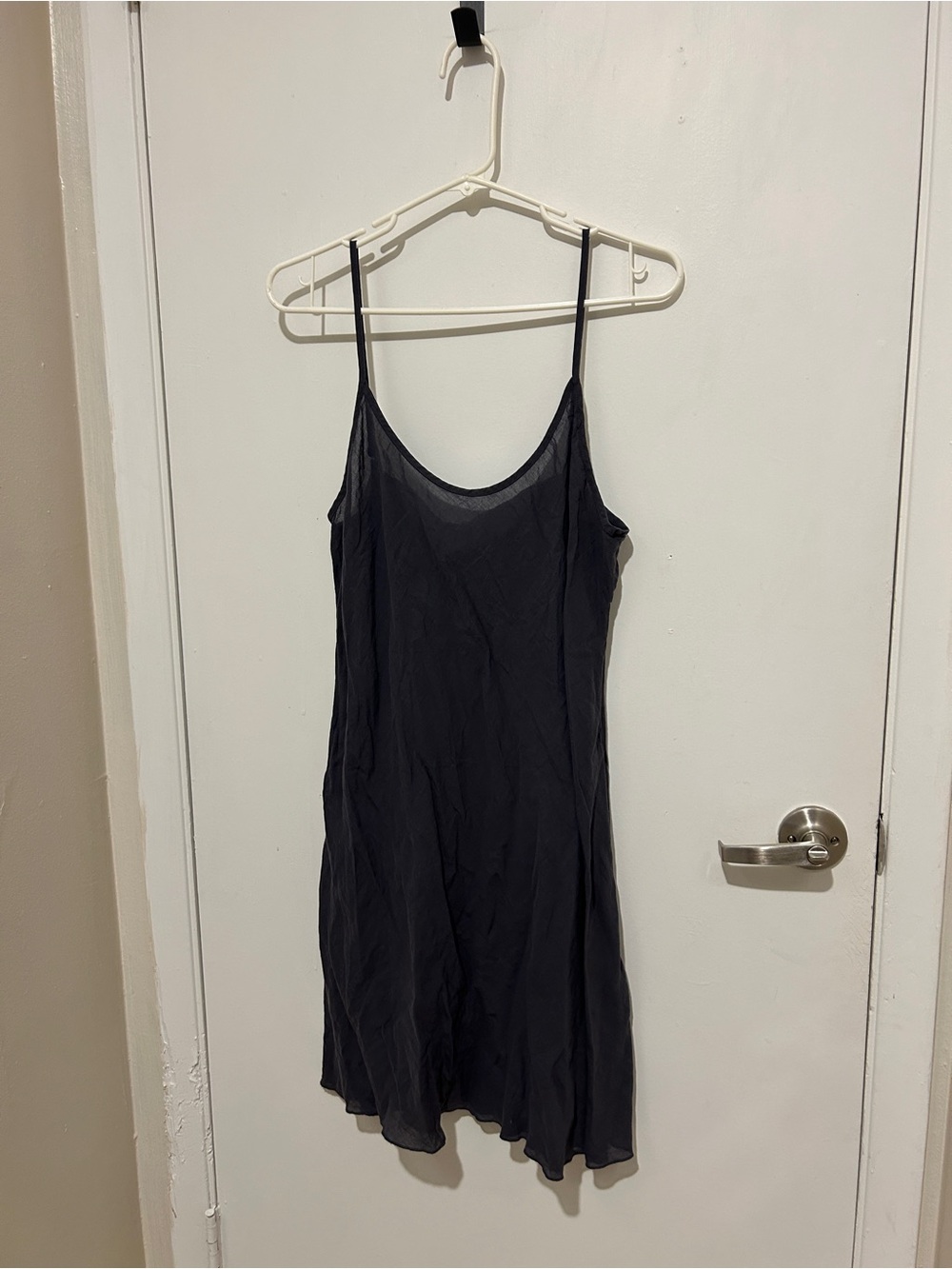 Gray sheer slip dress